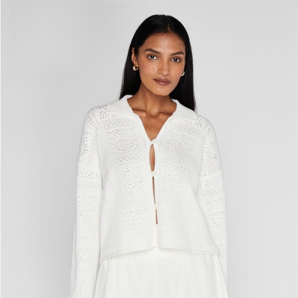 Club Monaco Crochet Knit Jacket